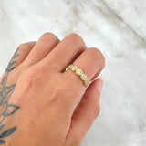 Thick Churumbela Ring 2.25gr / Size 6 1/2 / White Zircons 18K Yellow Gold