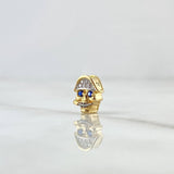 Herraje Calavera De Pirata 1.1gr / 1cm / Circones Blancos Y Azul Oro Amarillo 18K ©