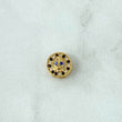 Charm Skull In Hoop 1.05gr / 1cm / White Zircons. Black And Blue 18K Yellow Gold ©