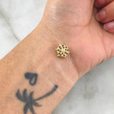 Charm Towbar 1gr / 1cm / White and Black Zircons 18K Yellow Gold ©