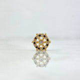 Charm Towbar 1gr / 1cm / White and Black Zircons 18K Yellow Gold ©