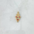 Herraje Mano Hansa 1.25gr / 2cm / Circones Blancos Y Fucsia Oro Amarillo 18K ©