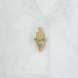 Herraje Mano Hansa 1.25gr / 2cm / Circones Blancos Y Azul Oro Amarillo 18K ©