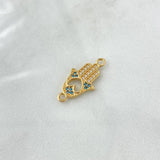 Herraje Mano Hansa 1.25gr / 2cm / Circones Blancos Y Azul Oro Amarillo 18K ©