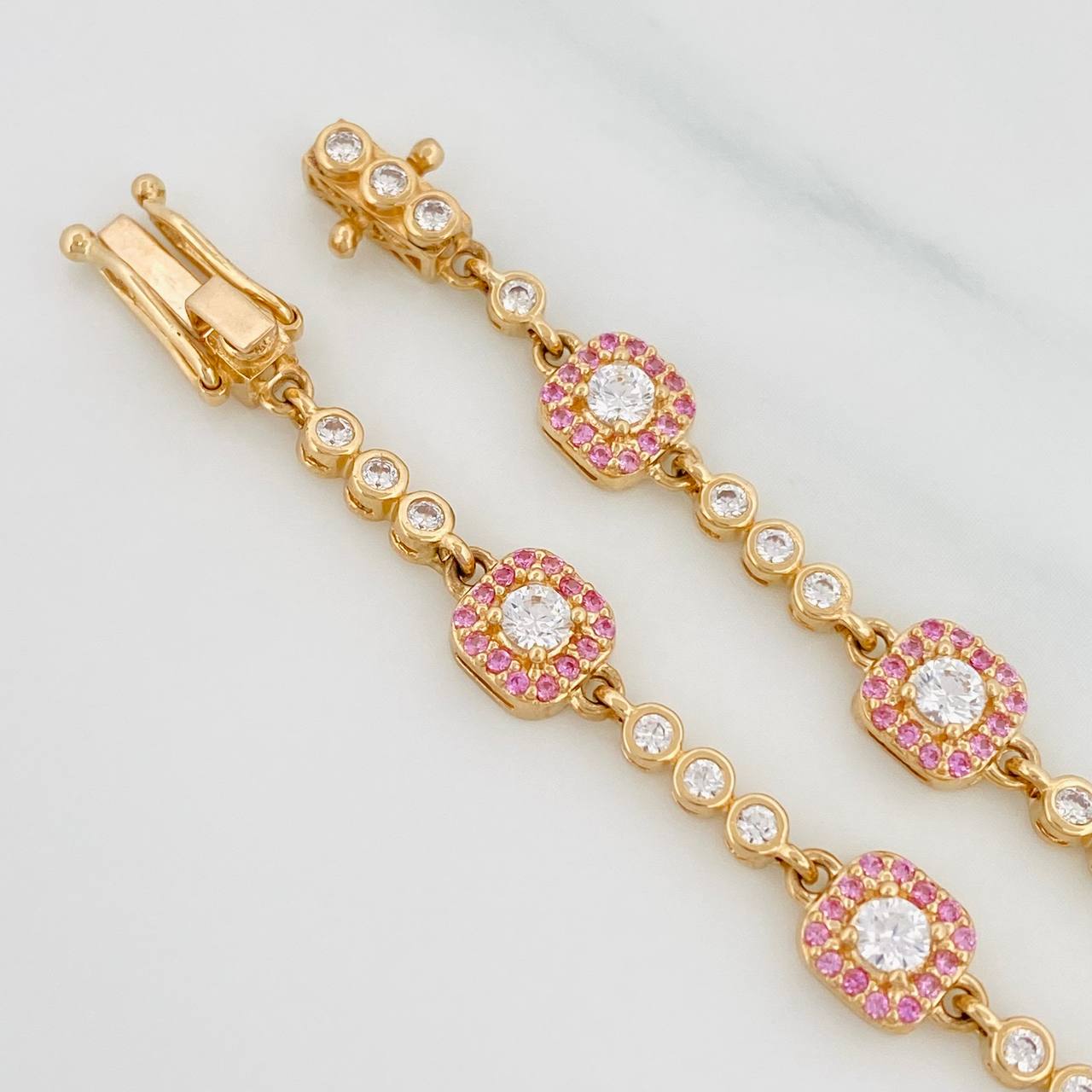 Pulso Tenis Halo 9.6g / 7 in / 2.6mm Oro Amarillo 18K