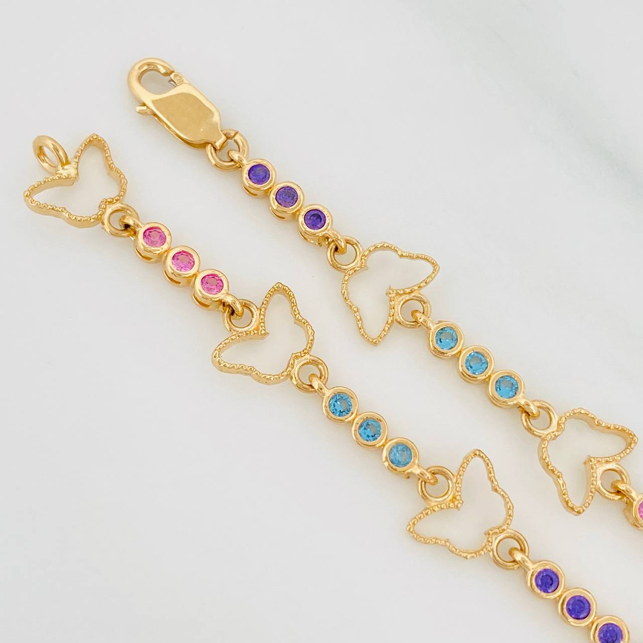 Tennis Bracelet Butterfly 6.05g / 7 in / 2.6mm Yellow Gold 18K