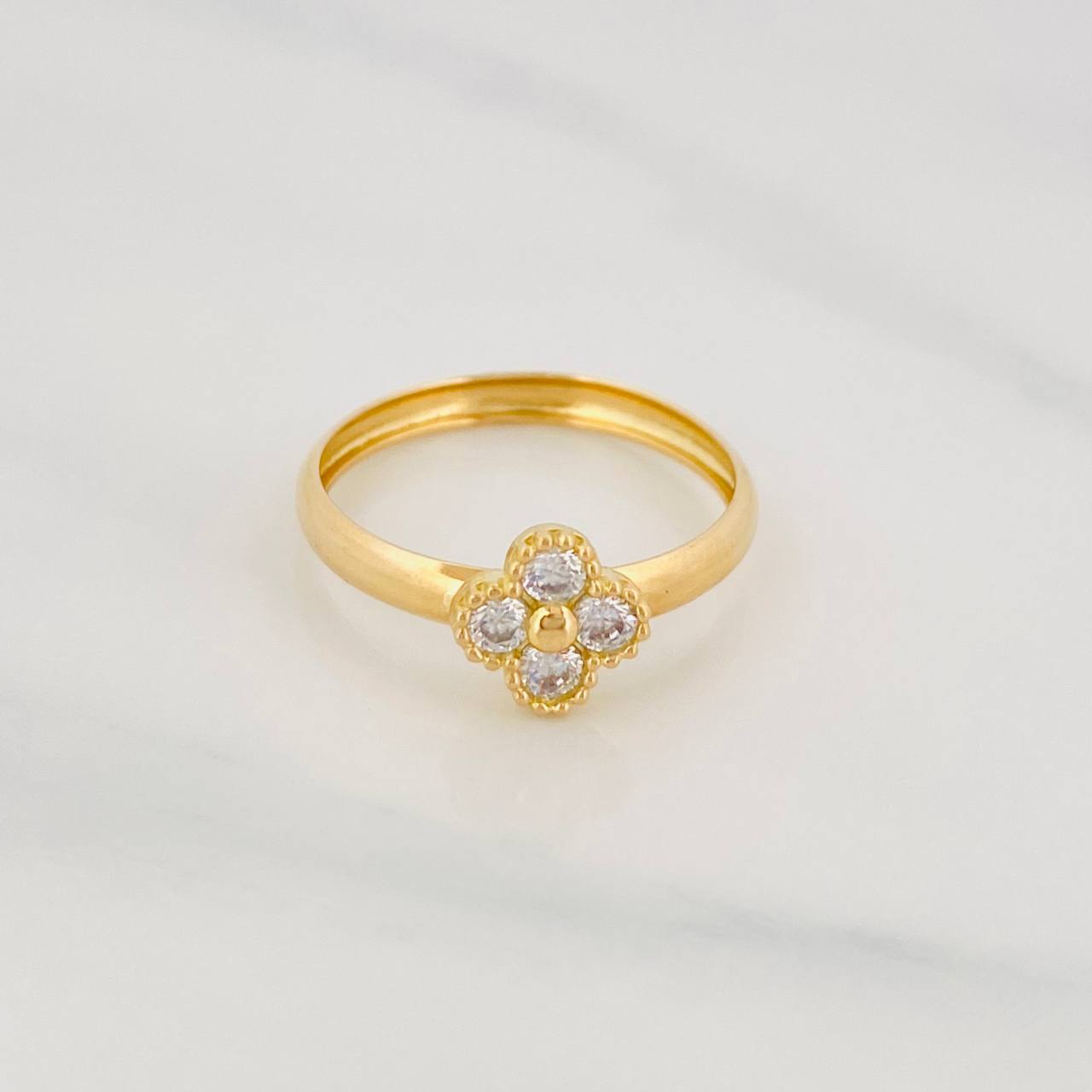 Clover Ring 1.35g / T7 1/4 Yellow Gold 18K