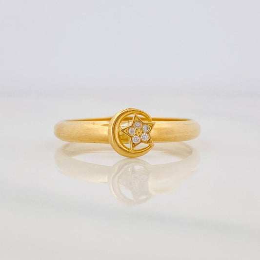 Anillo Estrella 0.95g / T8 1/2 Oro Amarillo 18K