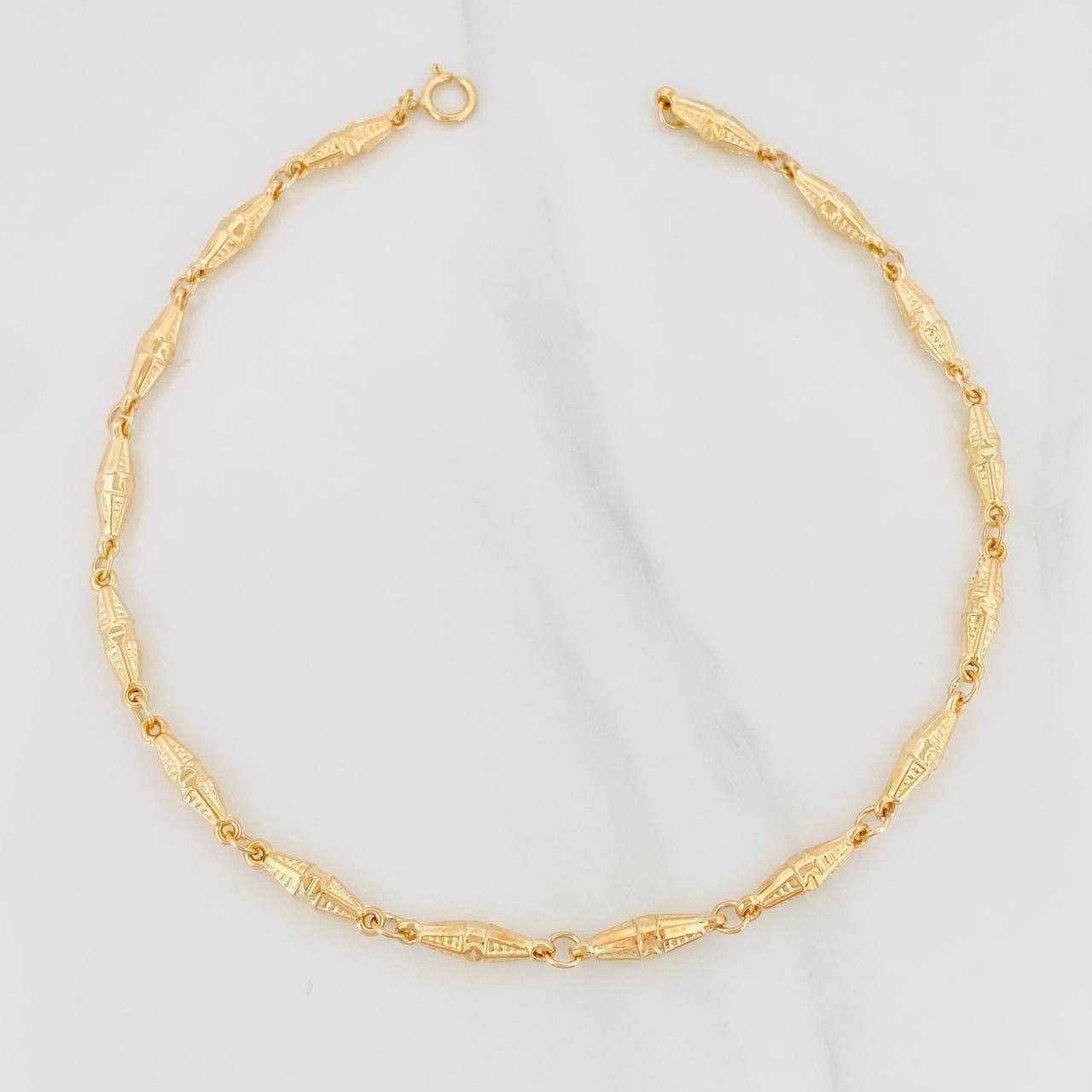 Tobillera Dubai 3.6g / 9 3/4 in / 3.7mm Oro Amarillo 18K