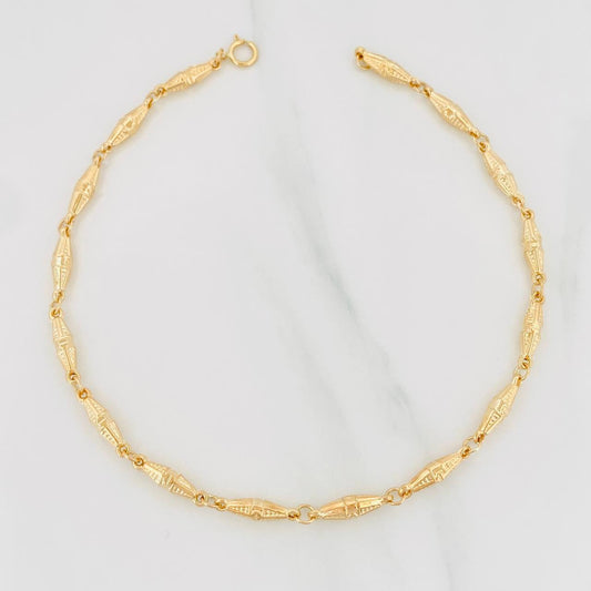 Tobillera Dubai 3.6g / 9 3/4 in / 3.7mm Oro Amarillo 18K