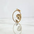 Pendant Virgin Mary 1.4gr / 2.8cm / Oval Silhouette White Zirconia Yellow Gold