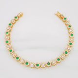 Pulso Tennis Flor 16.9g / 7 3/4 in / 5.84mm Oro Amarillo 18K