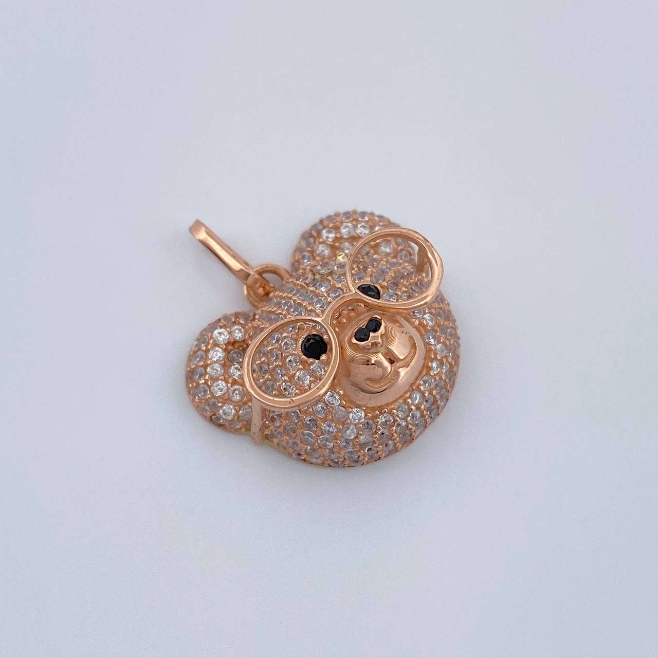 Dije Rostro Oso 2.65gr / 3/4 in / Oro Rosa 18K &