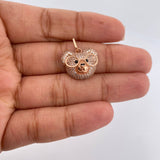 Dije Rostro Oso 2.65gr / 3/4 in / Oro Rosa 18K &