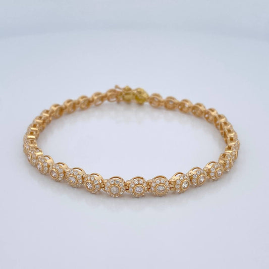 Pulso Tennis 9.05gr / 7 in / 4.3mm Oro Amarillo 18K %