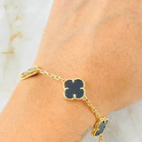 Clover Bracelet Black Onyx 11gr / 6 3/4 in / 18K Gold +0$