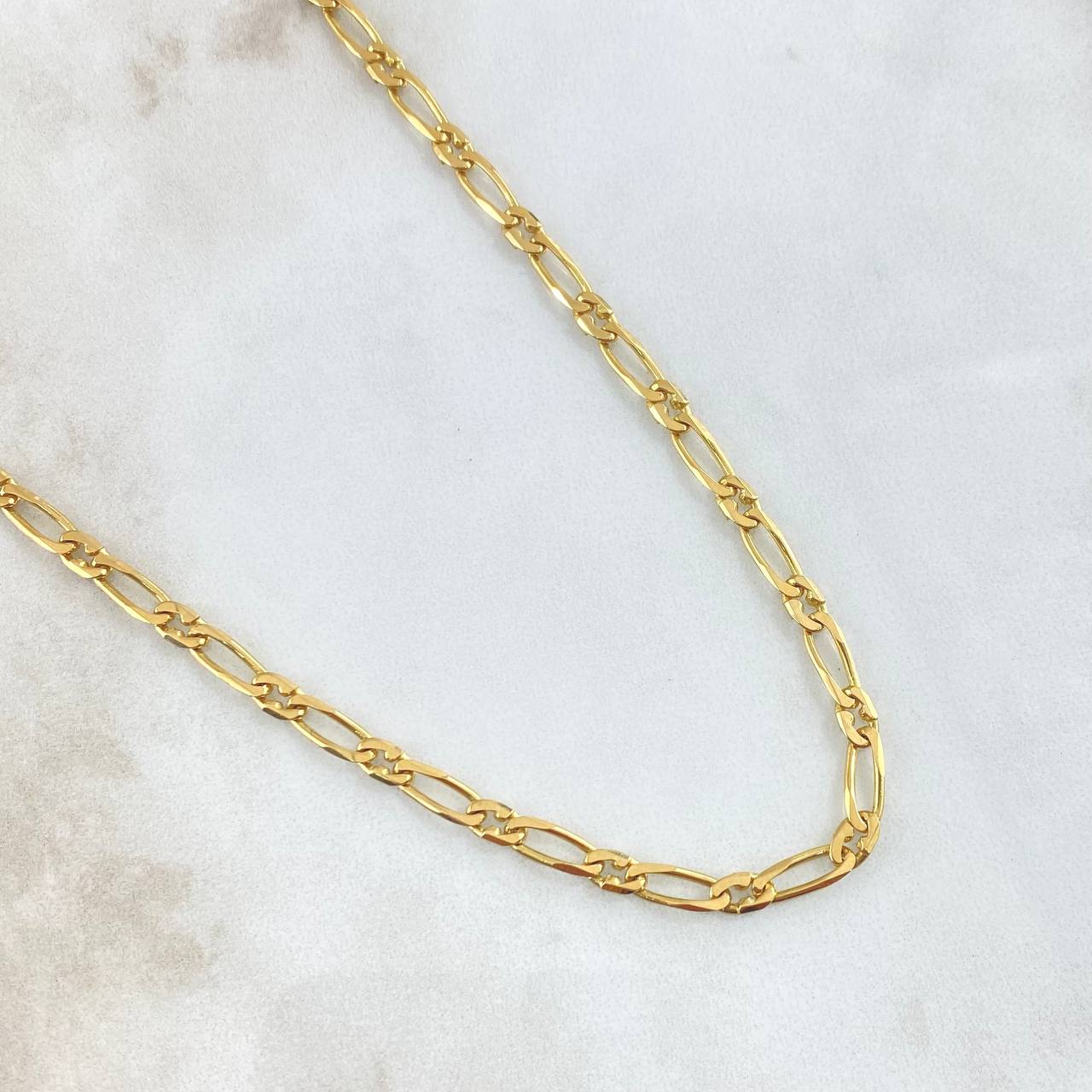 Cadena Figaro Torera 18.7gr / 60cm / 3.7mm Oro Amarillo +3 18K