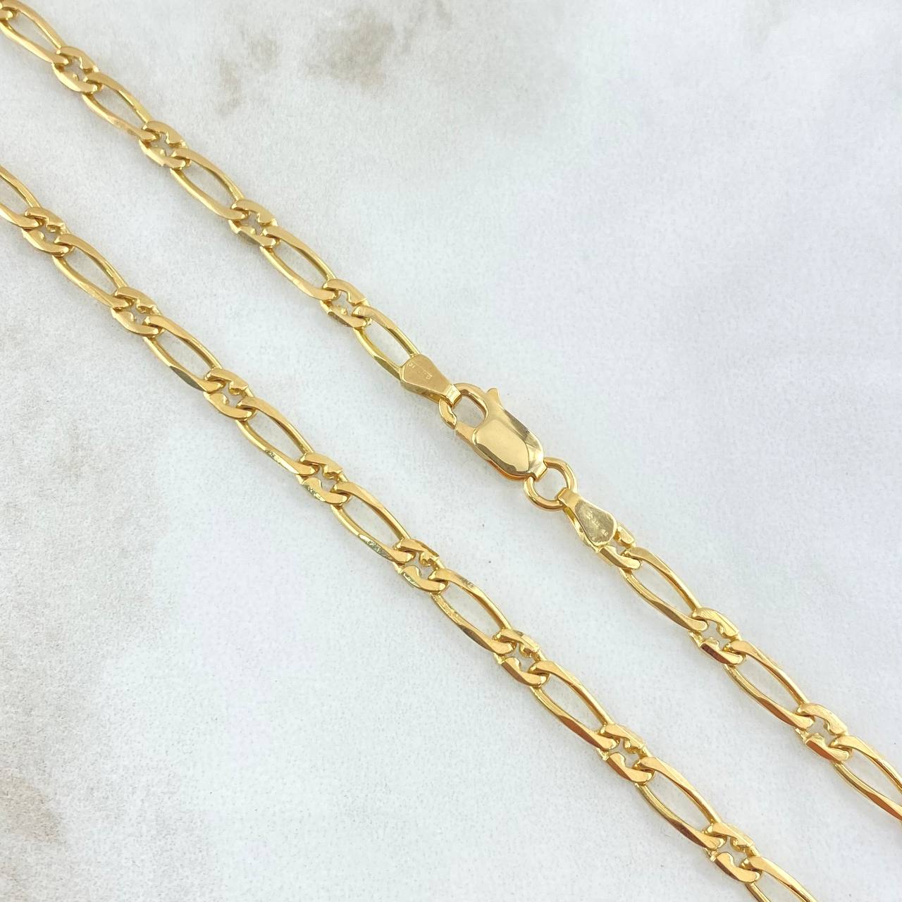 Cadena Figaro Torera 18.7gr / 60cm / 3.7mm Oro Amarillo +3 18K