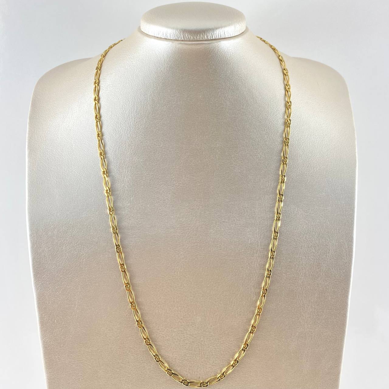 Cadena Figaro Torera 18.7gr / 60cm / 3.7mm Oro Amarillo +3 18K