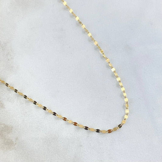 Cadena Flor Espejo 0.9gr / 40cm / 2mm Oro Amarillo +3 18K ©