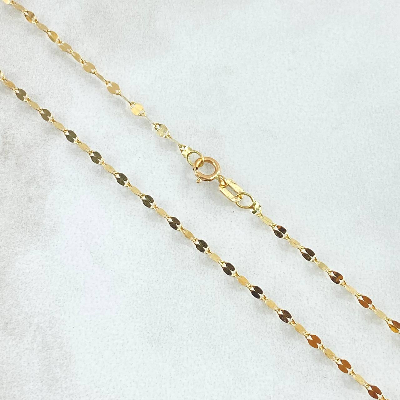 Cadena Flor Espejo 0.9gr / 40cm / 2mm Oro Amarillo +3 18K ©