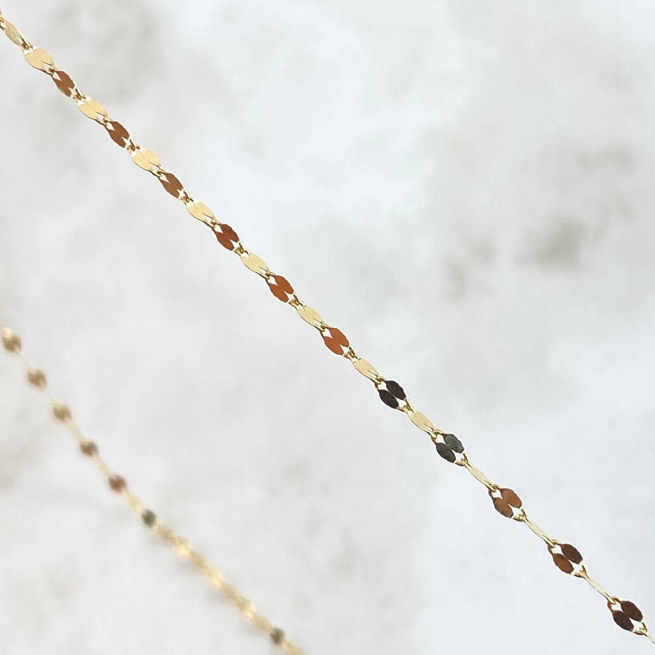 Mirror Flower Chain 0.9gr / 40cm / 2mm Yellow Gold +3 18K *