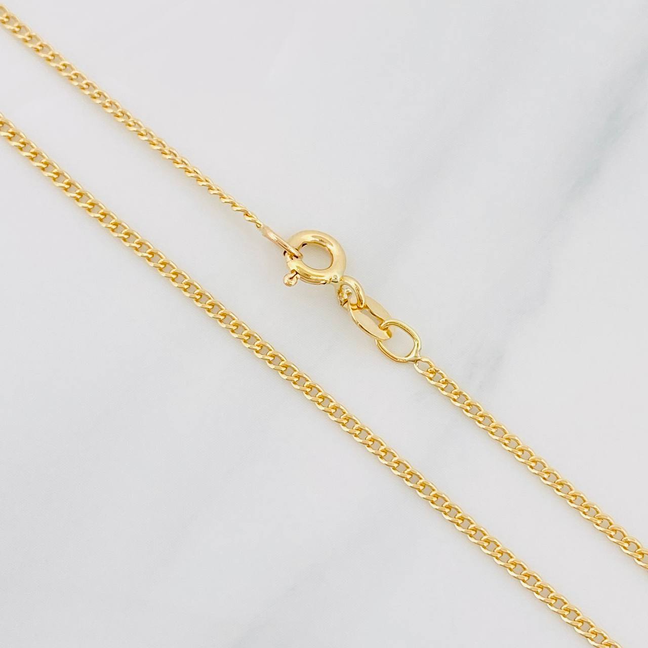 Cadena Mini Cubana 2g / 24 in / 1.3mm Oro Amarillo 18K