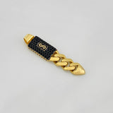 Dije Cubana Infinito 2.8g / 1 1/2 in Dos Oros Negro Amarillo 18K