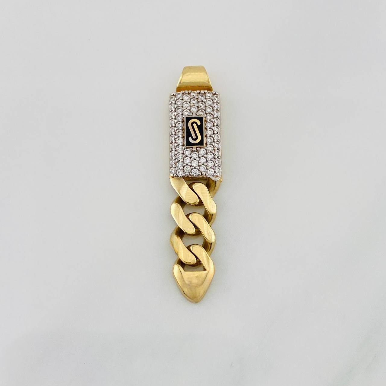 Dije Cubana Infinito 3g / 1 1/2 in Dos Oros Amarillo Blanco 18K