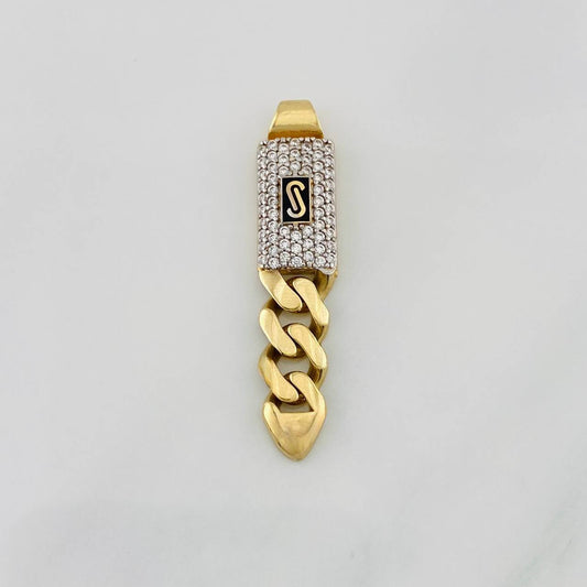 Dije Cubana Infinito 3g / 1 1/2 in Dos Oros Amarillo Blanco 18K