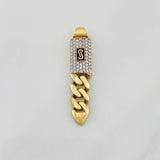 Dije Cubana Infinito 3g / 1 1/2 in Dos Oros Amarillo Blanco 18K