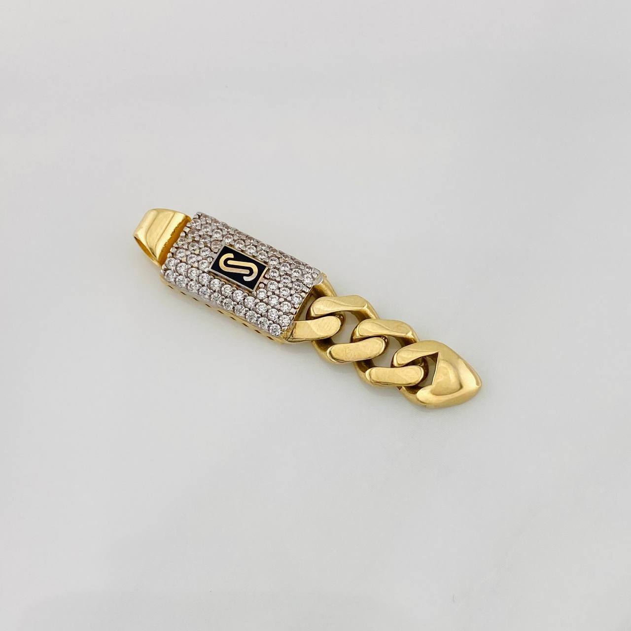 Dije Cubana Infinito 3g / 1 1/2 in Dos Oros Amarillo Blanco 18K