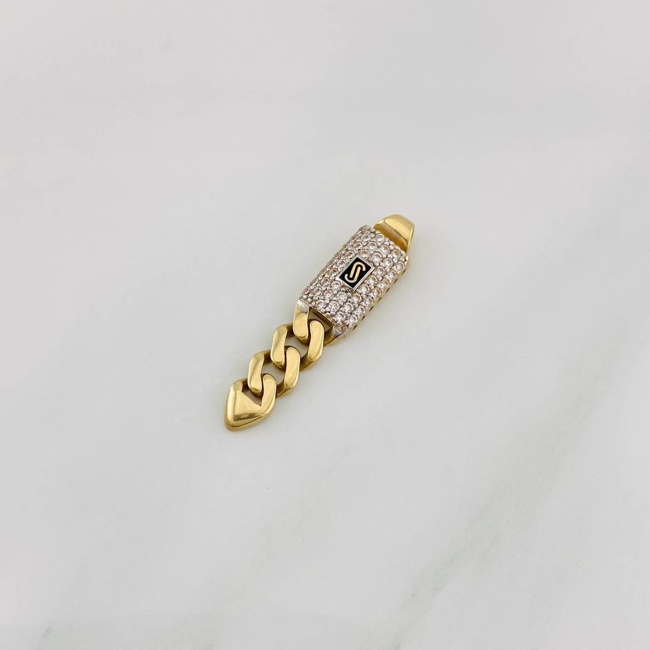 Cuban Infinity Pendant 1.55g / 1 1/4 in Two Yellow White Golds 18K