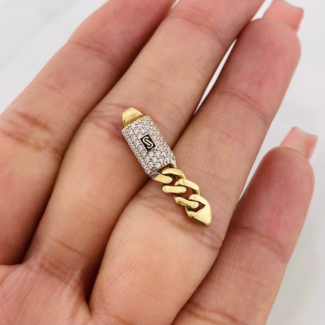Cuban Infinity Pendant 1.55g / 1 1/4 in Two Yellow White Golds 18K