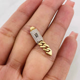 Cuban Infinity Pendant 1.6g / 1 1/4 in Two-Tone Yellow White 18K Gold