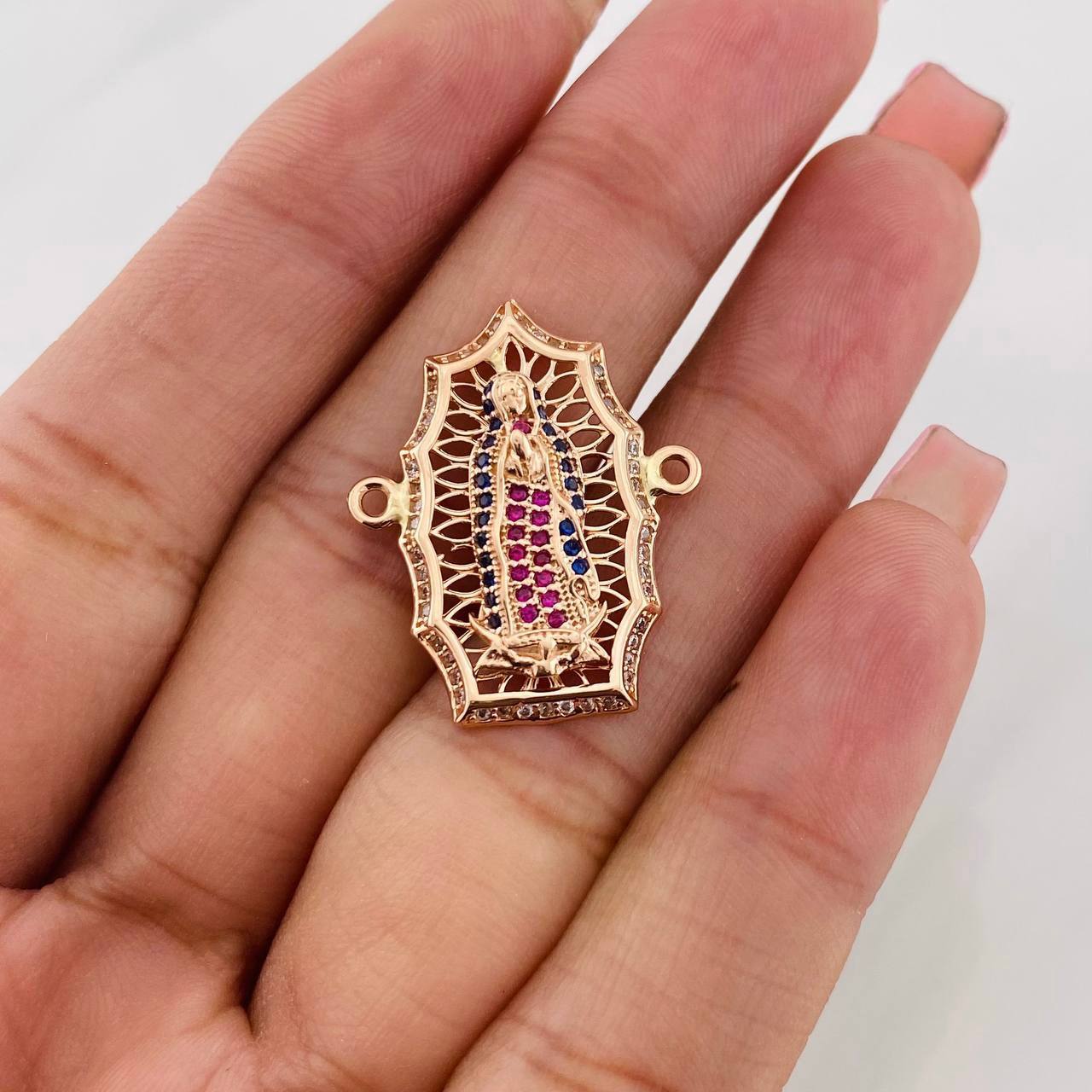 Herraje Virgen de Guadalupe 4g / 3/4 in Oro Rosa 18K