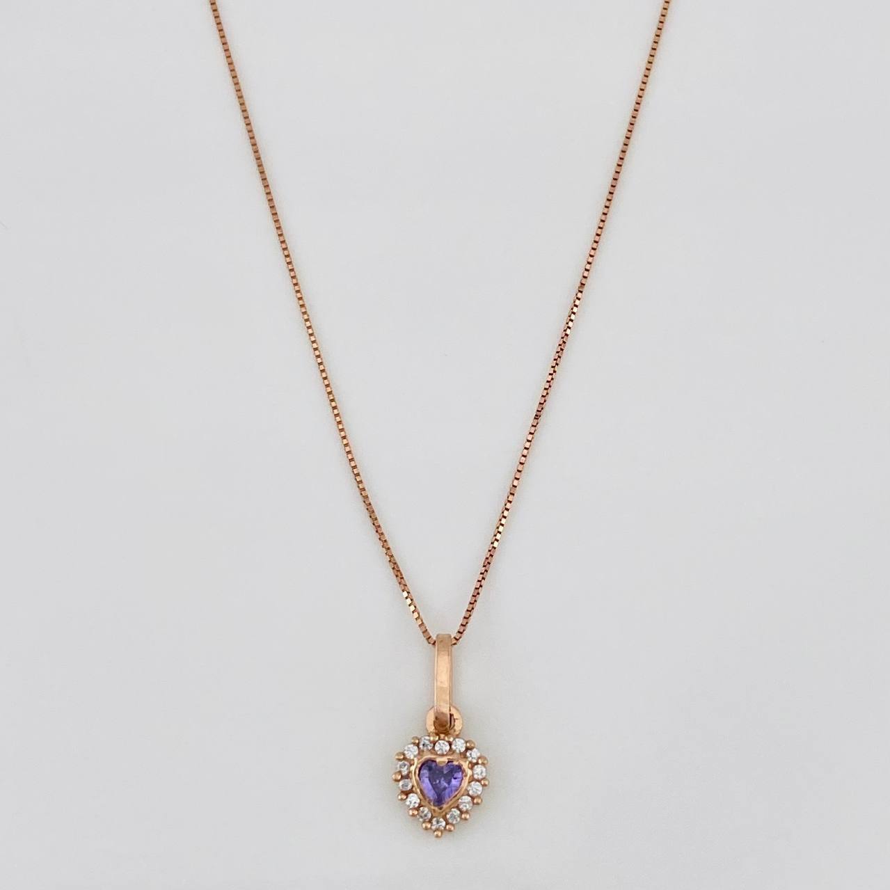 Venetian Chain Set + Heart Pendant / 1.5g / 18 in Rose Gold 18K