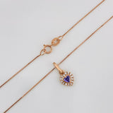 Set Cadena Veneciana + Dije Corazon / 1.54g / 18 in Oro Rosa 18K