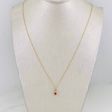 Set Cadena Aro Seguido + Dije Corazon / 1.77g / 18 in Oro Amarillo 18K