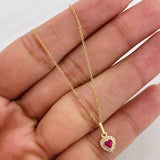 Set Classic Link Chain + Heart Pendant / 1.82g / 18 in Yellow Gold 18K
