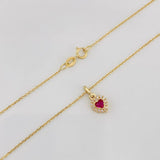 Set Classic Link Chain + Heart Pendant / 1.82g / 18 in Yellow Gold 18K