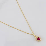 Set Cadena Aro Seguido + Dije Corazon / 1.77g / 18 in Oro Amarillo 18K