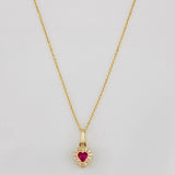 Set Classic Link Chain + Heart Pendant / 1.85g / 18 in Yellow Gold 18K