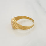 Flower Signet Ring 4.1g / T11 3/4 Yellow Gold 18K