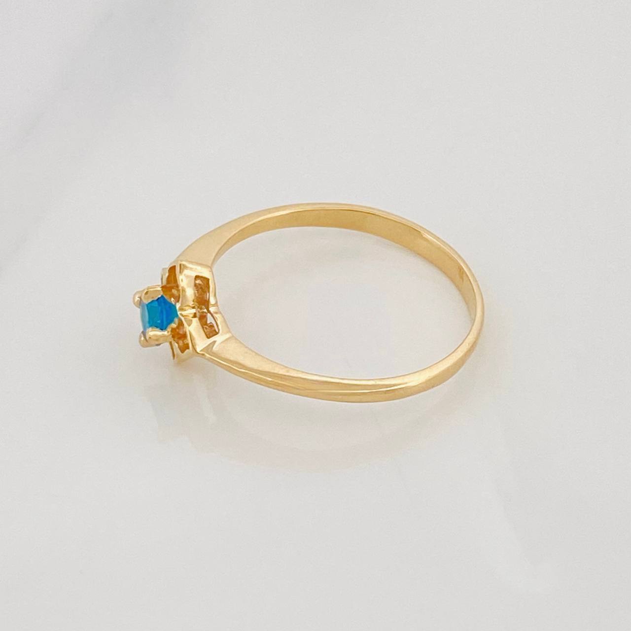 Anillo Flor 1.9g / T7 1/4 Oro Amarillo 18K
