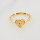 Anillo Corazon Diamantado 1.05g / T5 3/4 Oro Amarillo 18K