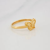 Anillo Mariposa Diamantado 1.1g / T4 3/4 Oro Amarillo 18K