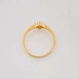 Anillo Flor Borde Texturizado 1.45g / T6 Oro Amarillo 18K