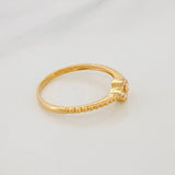 Anillo Flor Borde Texturizado 1.45g / T6 Oro Amarillo 18K