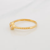 Anillo Flor Borde Texturizado 1.45g / T6 Oro Amarillo 18K